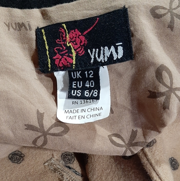 Woman's Yumi Beige Black Trim Coat Double Breast Look Size US 6/8 - Picture 8 of 10